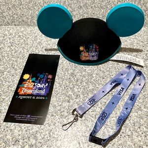 D23 Day Disneyland Ears Teal Map Poster Lanyard Visa August 8, 2024 Collectible